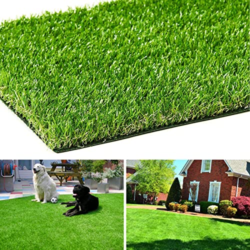 AYOHA Artificial Turf 4 ft x 6 ft with Drainage, 1.38 Inch Realistic Fake Grass Rug Indoor Outdoor Lawn Landscape for Garden, Balcony, Patio, Synthetic Grass Mat for Dogs, Customized