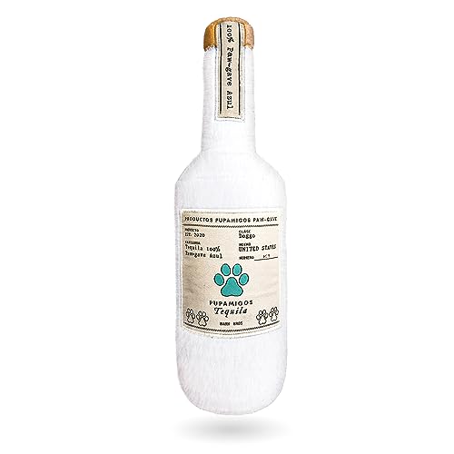 Bark Bros - Liquor Bottle Dog Toy - Plush Squeaky Dog Toys Funny Drink Parody - Alcohol Dog Toy - Dog Birthday Toy - Cute Dog Toys - Puppy Gifts - Puppy Stuff - Dog Stuff (Large, Pupamigos)