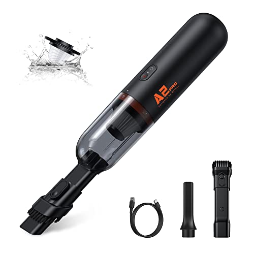 Baseus Handheld Vacuum Cleaner, Car Vacuum Cordless Rechargeable with Ultra Low Noise and 3H Type-C Fast Charging, Mini Portable Hand Held Vacuum Small Dust Buster for Dog Hair,Keyboard,Car