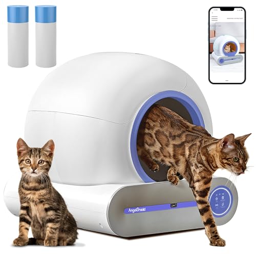 Bebeblue Self Cleaning Cat Litter Box, Automatic Cat Litter Box, Smart Litter Box with Large Capacity, No Scooping, Odor removal, APP Control, Easy Clean, Automatic Litter Box for Multiple Cats, Quiet