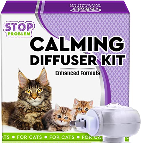 Beloved Pets Cat Calming Diffuser & Pet Anti Anxiety Products - Feline Calm Pheromones Plug in & Cats Stress Relief Comfort Help with Aggression, New Zone, Pee, Fighting with Dogs & Other Behavior