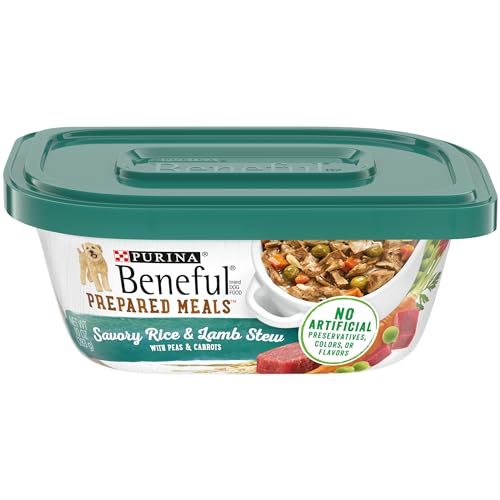 Beneful High Protein Wet Dog Food With Gravy, Prepared Meals Savory Rice & Lamb Stew - 10 oz. Tub