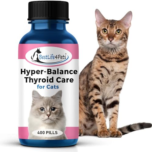 BestLife4Pets Cat Hyperthyroid + Weight Gain Support - Feline Thyroid Supplement for Metabolic Support - All-in-One Thyroid Supplement for Weight Management - Easy to Use Natural Pills