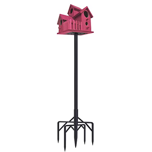 Bird Feeder Pole Kit 95 Inch,Bird House Pole for Outdoors Heavy Duty,5 Base Prongs Adjustable Bird Feeder Stand for Bird House