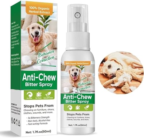 Bitter Apple Spray for Dogs to Stop Chewing, No Chew Spray for Dogs & Cats, Pet Corrector Spray for Indoor and Outdoor Use, Protect Your Furniture and Prevents Dogs from Biting