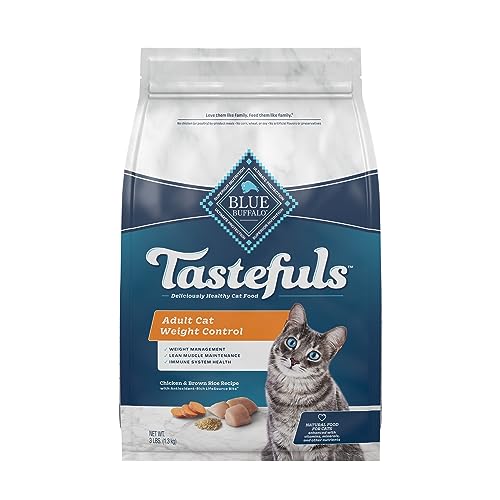 Blue Buffalo Tastefuls Weight Control Natural Adult Dry Cat Food, Chicken 3lb bag