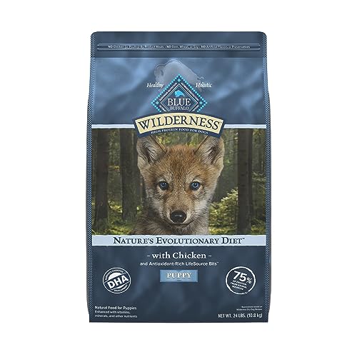 Blue Buffalo Wilderness High Protein Natural Puppy Dry Dog Food plus Wholesome Grains, Chicken 24 lb bag