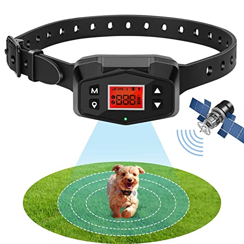 BOOTAT GPS Wireless Dog Fence, Electric Dog Fence with GPS, Rechargeable Waterproof Wireless Dog Collar, Range 90-3000ft - Outdoor Pet Containment System for All Medium and Large Dogs