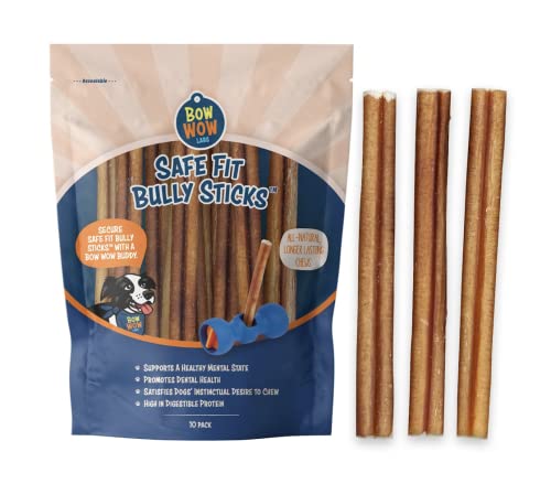 Bow Wow Labs 12" Safe Fit 100% Beef Bully Sticks - 10 Pack (Midsize)