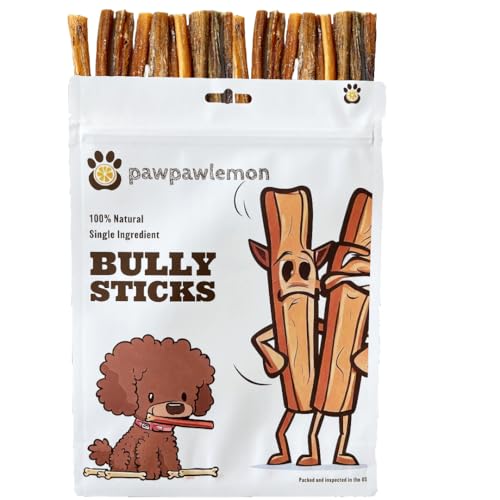 Bully Sticks for Dogs (6 inch, Pack of 20) | Long Lasting Natural Dog Chew for Aggressive Chewers | Single Ingredient 100% Beef Bullysticks | Packed in The USA