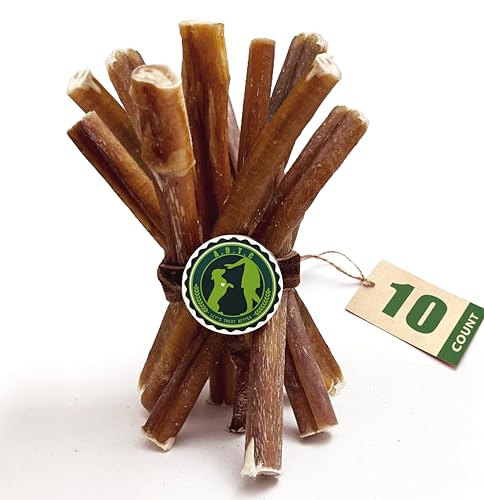 Bully Sticks for Dogs - All-Natural, Long-Lasting Grain-Free, Rawhide Free Dog Chews - Dog Treats for Aggressive Chewers (Pack of 10 Bully Sticks | 6-inch | Standard)