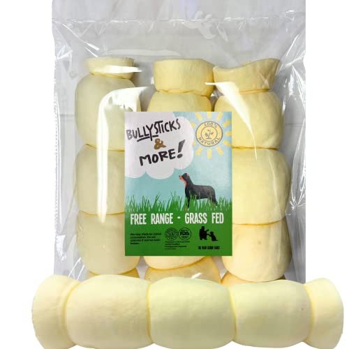 BULLYSTICKS & MORE Beef Cheek Rolls for Dogs (10-12" Extra Thick - 3 Count) - Beef Cheek Bones for Dogs - Dog Parents Choice - Premium No Hide Rolls