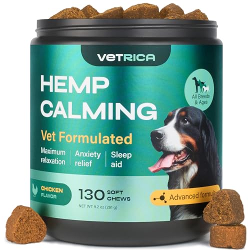 Calming Chews for Dogs - Dog Calming Treats Anxiety Relief - Hemp Calming Chews for Dog Anxiety Relief - Calming Treats for Dogs Stress, Separation, Storms & Anxiety Relief - with Hemp Seed Oil