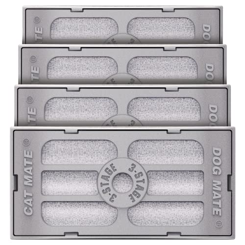 Cat Mate Genuine Replacement 3 Stage Filter Cartridges | for Use With Dog Mate and Pet Fountains Models 335, 385, 410, 411, 412 and 413 | 4 pack