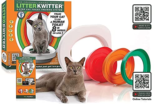 Cat Toilet Training System By Litter Kwitter - Teach Your Cat to Use the Toilet - With Instructional DVD