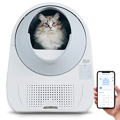 CATLINK Automatic Self Cleaning Cat Litter Box with APP, Odor Control, Health Monitoring, 60 Liners and 1 Carbon Filter Box Included for Multiple Cats, Extra Large (Luxury Pro)