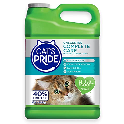 Cat's Pride Premium Lightweight Clumping Litter: Complete Care - Up to 10 Days of Powerful Odor Control - Hypoallergenic - Multi-Cat, Unscented, 10 Pounds