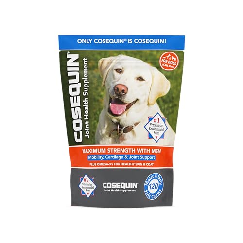 Cosequin Joint Health Supplement for Dogs - With Glucosamine, Chondroitin, MSM, and Omega-3's, 120 Soft Chews