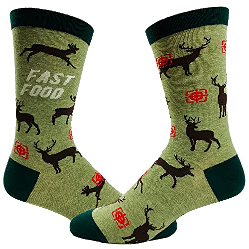 Crazy Dog T-Shirts Men's Fast Food Socks Funny Deer Hunting Buckshot Sarcastic Novelty Footwear