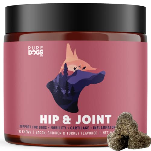 Dog Joint Chews - Dog Hip & Joint Supplement for Large Breed & Small Breed - Dog Joint Pain Relief Chews for Function & Mobility - Glucosamine Chondroitin for Dogs Gut & Digestive Support - 90 Chews