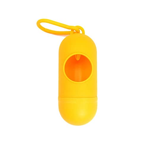 Dog Poop Bag Dispenser,Trash Sack Case Carrier,Pet Waste Bag Holder,for Walking Cat Puppy Cat Litter Bag Garbage Storage Box(yellow)