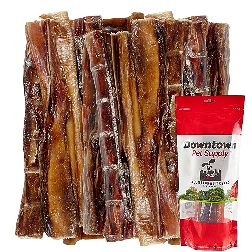 Downtown Pet Supply USA Sourced 1/2 lb of 6 inch Bully Sticks for Medium Dogs, Single Ingredient, Rawhide-Free Bully Sticks, Long Lasting Bully Sticks for Large Dogs Bullsticks for Bully Stick Holder