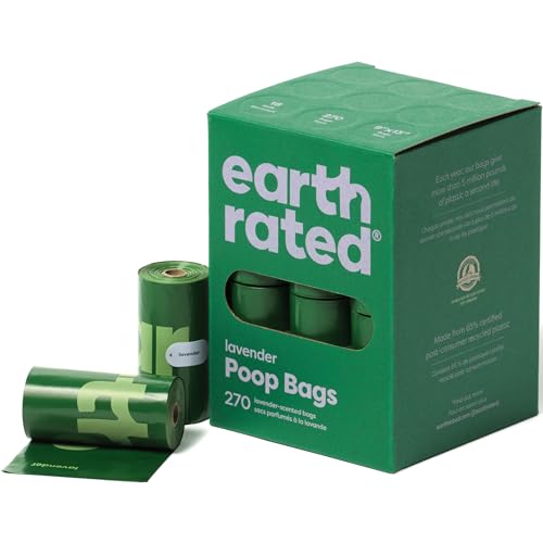 Earth Rated Dog Poop Bags, New Look, Guaranteed Leak Proof and Extra Thick Waste Bag Refill Rolls For Dogs, Lavender Scented, 270 Count