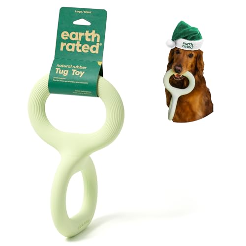 Earth Rated Tug of War Dog and Puppy Toy, Durable Natural Rubber Dog Tug Toy with an Ergonomic Grip, Dog Gifts, Large