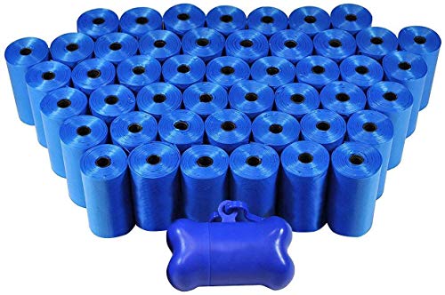 EcoKind Pet Treats 1000 Dog Thick Pet Waste Poop Bags, Bulk roll,Clean up Refills-(Green, Blue, Purple, Red, Black, Pink,Rainbow of Colors)+Free Bone Dispenser (Blue)