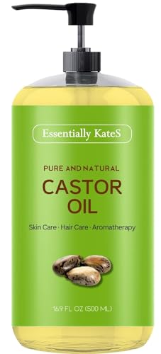 Essentially KateS Castor Oil 16.9 Fl Oz - 100% Pure and Natural and Cold Pressed