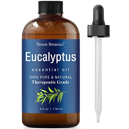 Eucalyptus Essential Oil 4 oz - Pure Eucalyptus Essential Oil for Diffuser - Essential Oils Eucalyptus for Sauna - Eucalyptus Oil Essential Oil for Steam Room - Aceite de Eucalipto - Nexon Botanics