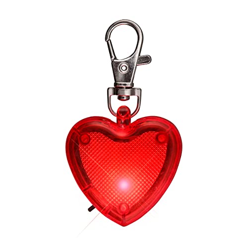 FlashingBlinkyLights Red Blinking Light Up Heart Clip On Dog Collar Light