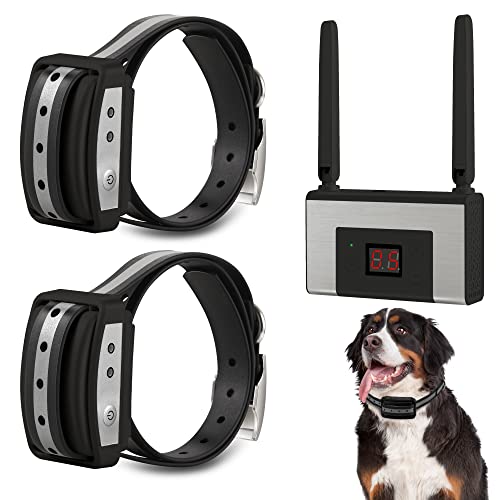 FOCUSER Electric Wireless Dog Fence System, Pet Containment System for 2 Dogs and Pets with Waterproof and Rechargeable Collar Receiver for 2 Dog Container Boundary System (Black)