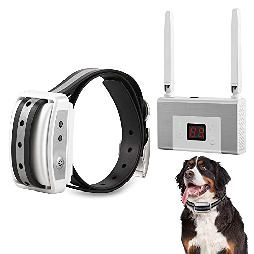 FOCUSER Electric Wireless Dog Fence System, Pet Containment System for Dogs and Pets with Waterproof and Rechargeable Collar Receiver for one Dog Container Boundary System (White)