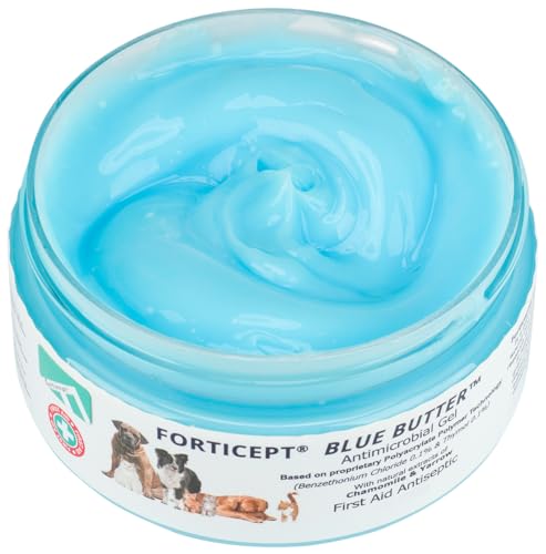 Forticept Blue Butter – Hot Spot Treatment for Dogs & Cats | Dog Wound Care | Skin Yeast Infections, Ringworm, Cuts, Rashes, First Aid Veterinary Strength Topical Ointment 4oz