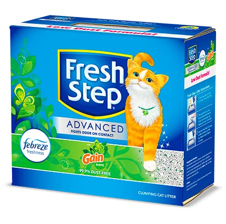 Fresh Step Advanced Clumping Cat Litter with Gain, 37 lbs Total, Extra Large (2 Pack of 18.5lb Boxes)