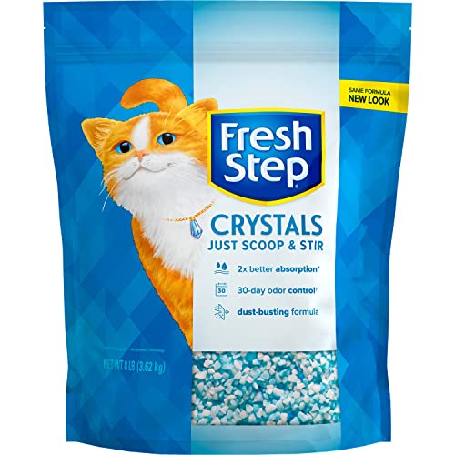 Fresh Step Crystals Cat Litter, Ultra Lightweight and Absorbing, 16 lbs total, (2 Pack of 8lb Bags)