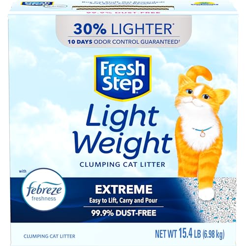 Fresh Step Lightweight Clumping Cat Litter, Odor Control With Febreze, 15.4 lbs