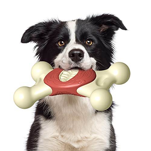 FRLEDM Dog Chew Toy for Aggressive Chewers-Indestructible Dog Toys Real Bacon/Beef Flavored,Nylon Durable Dog Teething Chew Toys Bones for Large/Medium/Small Puppies