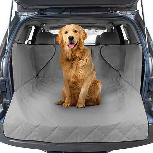 FrontPet Cargo Cover for Dogs, Water Resistant Pet Cargo Liner Seat Mat for SUVs Sedans Vans with Bumper Flap Protector, Non-Slip, Backseat Cover, Trunk Liner Universal Fit (X-Large/Grey)