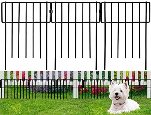 Garden Fence Animal Barrier Fence 10Pack, 17inx10ft No Dig Fence for Dogs Rabbits, Rustproof Metal Wire Garden Border Decorative Fences Small Fence Panels for Yard Patio Decor