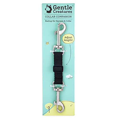 Gentle Creatures Collar Companion - Adjustable Collar Backup Clip for Dog Harness, Prong, Pinch Collar, Gentle Lead - Double Ended Clasp - Safety Clip