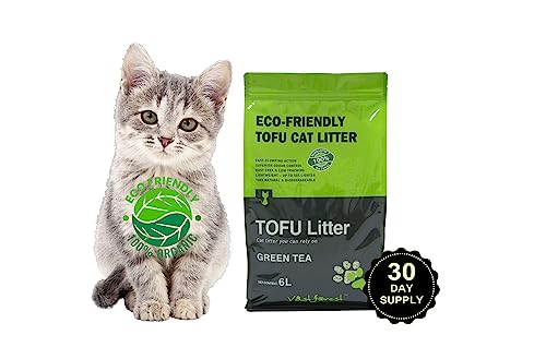 Go Eco Cats Tofu & Zeolite Flushable Cat Litter - Advanced Odor Control, Eco-Friendly, Dust-Free, Strong Clumping, Long-Lasting | Sustainable and Flushable Cat Litter (Green Tea)