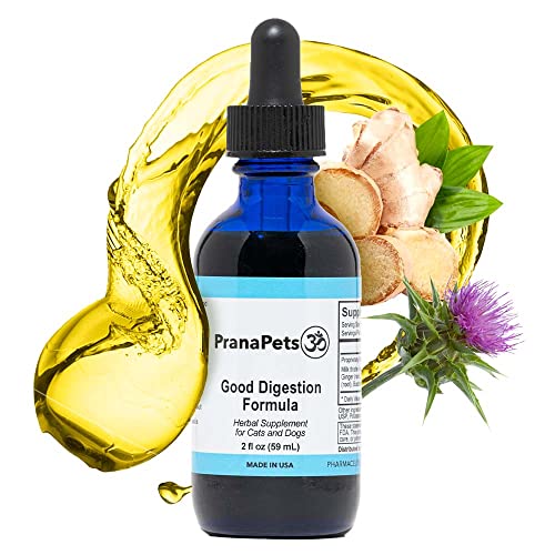 Good Digestion Formula Digestive Aid for Dogs & Cats | Naturally Promotes Healthy Digestion in Pets | Herbal Formula Safely Helps to Soothe Stomach & Digestive Tract Inflammation | by Prana Pets