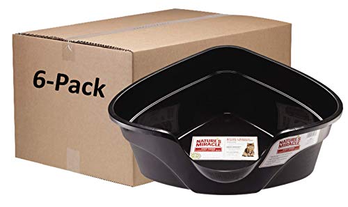 Good'n'Fun Nature's Miracle Advanced High Sided Corner Litter Box, Pack of 6 (P-5913), Graphite