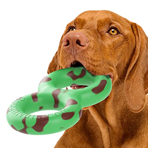 Goughnuts — Dog Toys for Aggressive Chewers | Virtually Indestructible Pull Toy for Breeds Such as Pit Bulls and German Shepherds | Heavy Duty Tug Dog Toy | Medium | Green