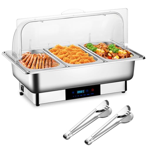 Goyappin Electric Chafing Dish, 9QT Food Warmers for Parties Buffet with Temperature Control, 600W Catering Warmers for Party Wedding Banquet Graduation