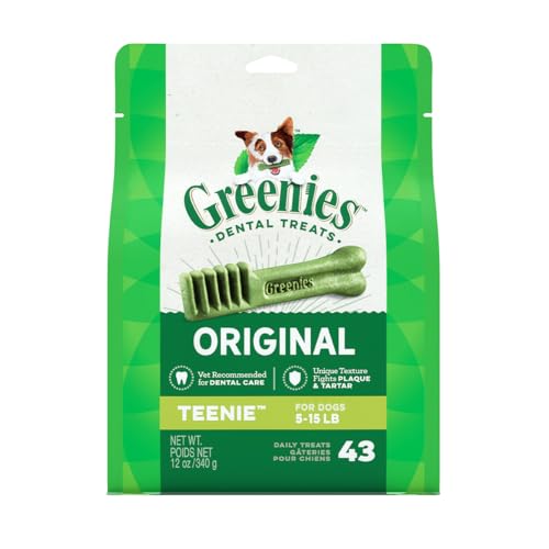 GREENIES Original TEENIE Natural Dental Care Dog Treats, 12 oz. Pack (43 Treats)