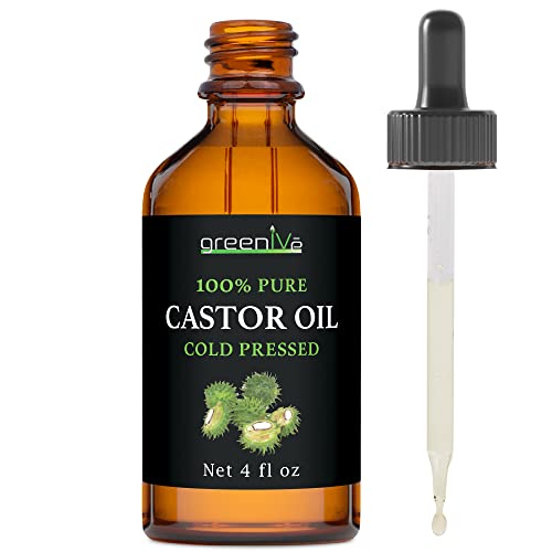 GreenIVe - 100% Pure Castor Oil, Organically Grown, Cold Pressed, Hexane Free (4 Ounce)