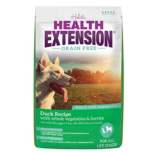 Health Extension Dry Dog Food, Natural Food with Added Vitamins & Minerals, Suitable for All Puppies, Duck Recipe with Whole Vegetable & Berries (23.5 Pound)